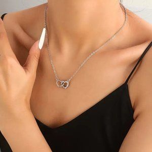 Heart To Heart Keychain Charm Chain Princess Love Necklace #1134